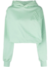Attico Maeve Interlock Cotton Jersey Hoodie In Green