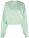 Attico Drop-shoulder Silhouette Sweatshirt In Green