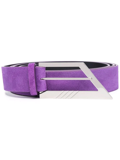 Attico Pointed Leather Belt In Purple