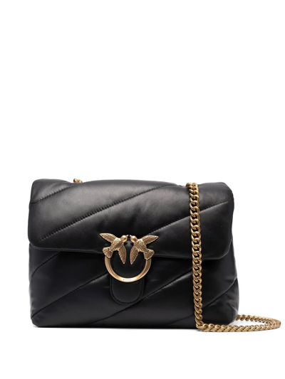 Pinko Baby Love Puff Maxi Quilt Leather Crossbody Bag In Black