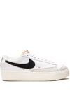 Nike Blazer Suede-trimmed Leather Platform Sneakers In White