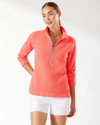 Tommy Bahama New Aruba Half Zip Sweater In Dubarry Coral