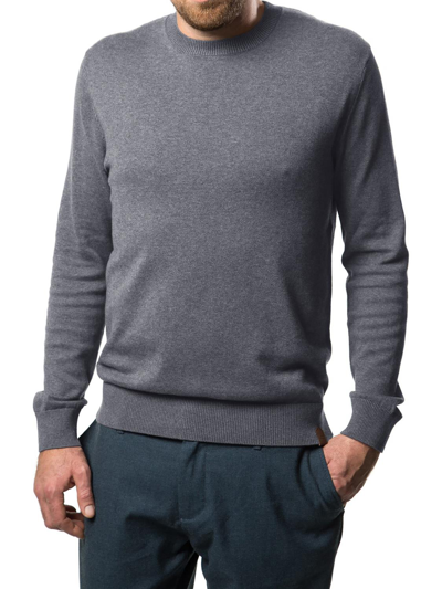 Mio Marino Winter Crew Lightweight Pullover Sweater In Charcoal Grey