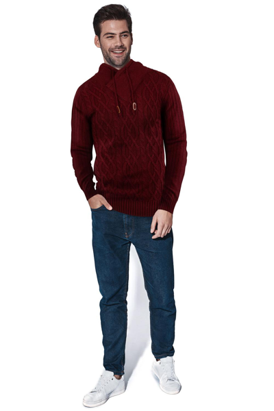 X-ray Shawl Collar Sweater In Oxblood