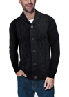 X-ray Shawl Collar Cable Knit Cardigan Sweater In Sand