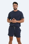 Siamo Verano French Terry Cloth T-shirt In Navy