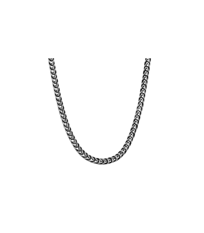 Anthony Jacobs Men's Oxidized Stainless Steel Wheat Chain Necklace/24" In Silver