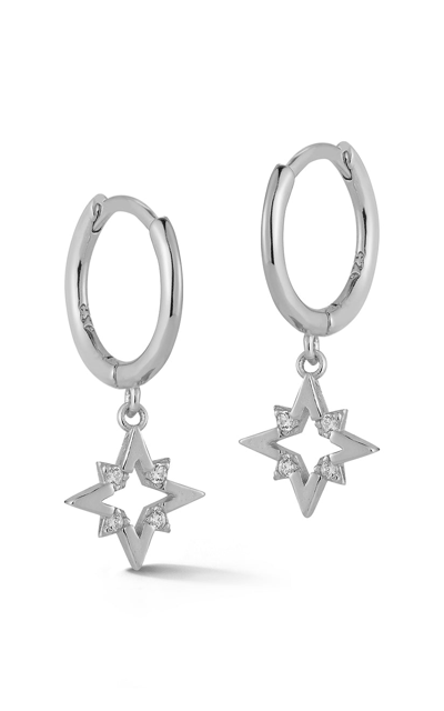 Glaze Starburst Huggie Earrings In Silver