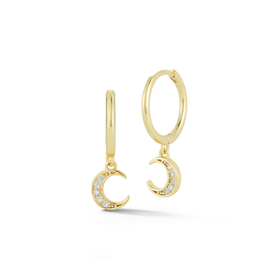 Glaze Moon Huggie Earrings In Gold