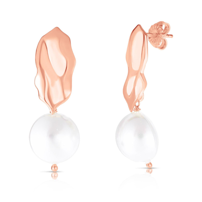 Glaze Pearl Earrings In Rose