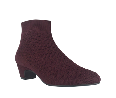 Impo Women's Goren Knit Ankle Bootie Women's Shoes In Burgundy