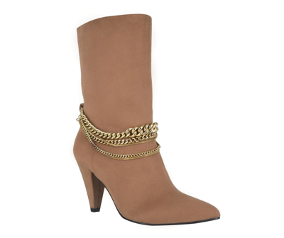 Impo Terra Womens Faux Suede Cone Heel Mid-calf Boots In Gold