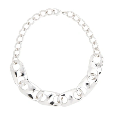 Paco Rabanne Wave Short Chain Necklace In Silver