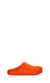 Marni Orange Long Hair Calfskin Fussbett Sabot In Orange