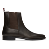 Hugo Boss Brown Kyron Chelsea Boots In Dark Brown