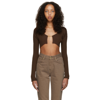 JACQUEMUS BROWN LA MAILLE PRALÙ CROPPED CARDIGAN