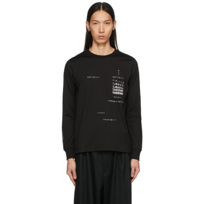 Takahiromiyashita The Soloist Long Sleeve Geometric Morse Code T--shirt In Black