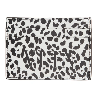 Valentino Garavani Leopard-print Logo Cardholder In White