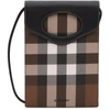 BURBERRY BROWN E-CANVAS CHECK PHONE POUCH