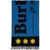 BURBERRY BLUE JACQUARD LOGO SCARF