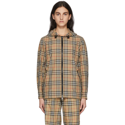 Burberry Reversible Vintage Check Jacket In Beige