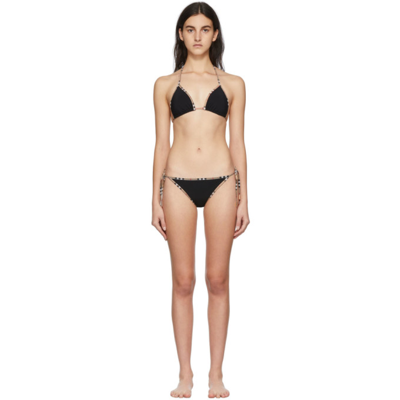 Burberry Black Vintage Check Detail Mata Triangle Bikini