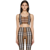 Burberry Vintage Check Crop Top In Birch Brown Ip Chk