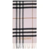 BURBERRY PINK & BEIGE CONTRAST CHECK CASHMERE SCARF