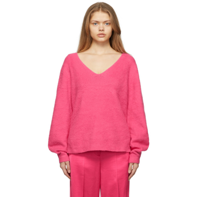 Helmut Lang Pink Brushed Cloud Sweater In Wkc Disco Pink