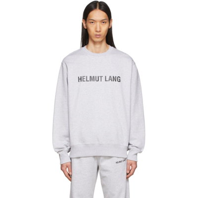 Helmut Lang Core Logo-print Cotton-jersey Sweatshirt In Grey
