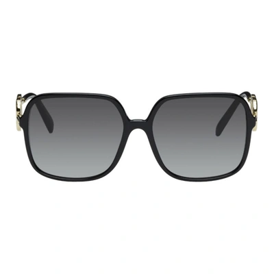 Valentino Black Oversized Square Sunglasses In Nocolor