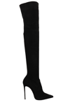 Le Silla Eva 120 High Heels Boots In Black Suede In Black