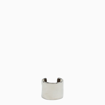 Alexander Mcqueen Silver-tone Brass Earcuff In Grey