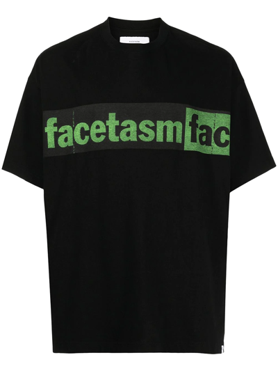 Facetasm Logo Print T-shirt In Black