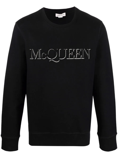 Alexander Mcqueen Wool Knit Sweater In Black