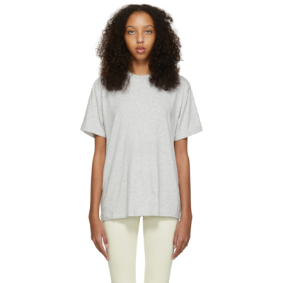 Skims Boyfriend Oversized Stretch-jersey T-shirt In Grey