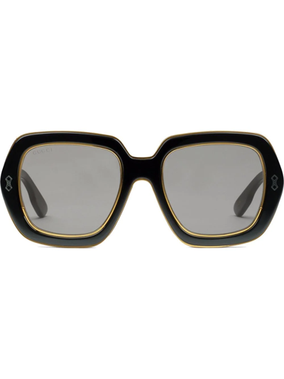 Gucci Oversized Rectangular-frame Sunglasses In Black