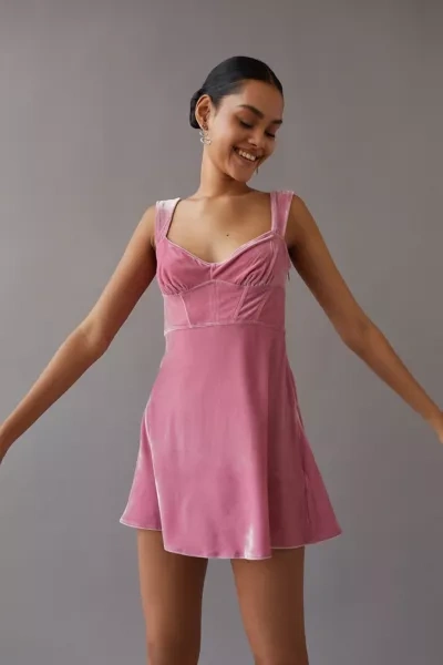 urban outfitters pink velvet dress Kimchi Blue Dresses | Kimchi Blue Urban Outfitters Pink Velvet Mini Dress