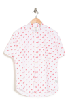 Public Art Flamingo Party Print Regular Fit Shirt In White
