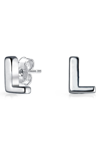 Bling Jewelry Capital Abc Minimalist Stud Earrings In Silver-l