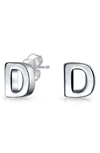 Bling Jewelry Capital Abc Minimalist Stud Earrings In Silver-d