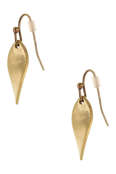 Olivia Welles Neyla Curve Spike Drop Earrings In Burnished Gold