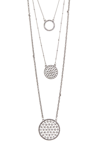 Olivia Welles Gleaming Layers Necklace In Silver-clear
