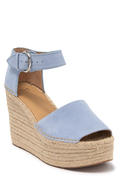 Marc Fisher Ltd Alida Espadrille Platform Wedge In Blue Suede