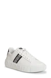 Versace Greca Low Top Sneaker In White Black