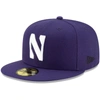 New Era Men's  Purple Northwestern Wildcats Primary Team Logo Basic 59fifty Fitted Hat In Purple