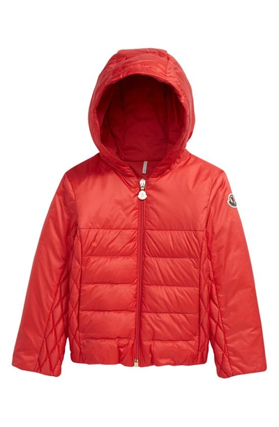 Moncler Kids' Elaly Quilted Down Puffer Jacket In Coral