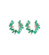 SUZANNE KALAN IZZY SIDEWAY SPIRAL 18KT GOLD EARRINGS WITH EMERALDS AND DIAMONDS,P00626024