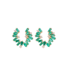 Suzanne Kalan Izzy Sideway Spiral 18kt Gold Earrings With Emeralds And Diamonds In Emerald