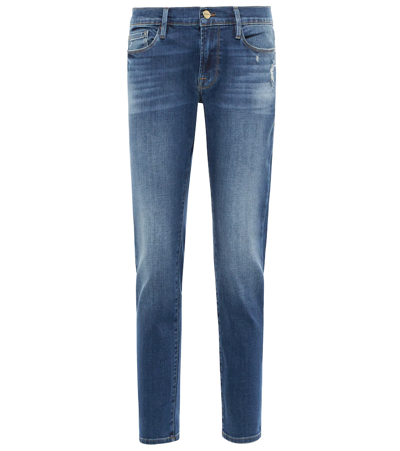 Frame Le Garcon Mid-rise Cropped Jeans In Azure